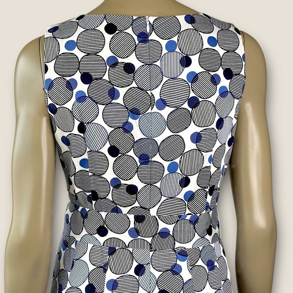 Anne Klein Sleeveless Polka Dot Pleated Fit Flare Tie Belt Sheath Dress Size 6 - Picture 10 of 16